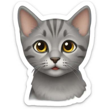 Chaton raye gris sticker