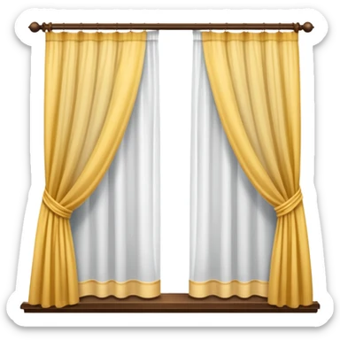 Window with  curtain, Apartment Windows. sticker