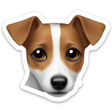 Jack russel Terrier cozy in pink blanket  sticker