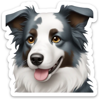 Blue border collie dog with black freckles sticker