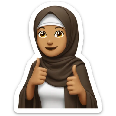hijab brown thumbs up sticker