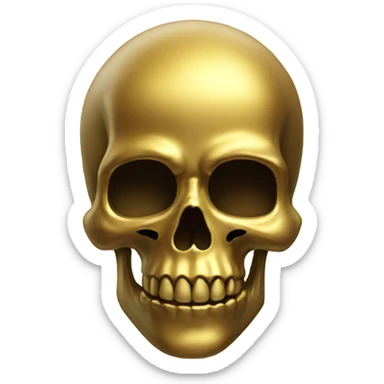 Gold skull sticker