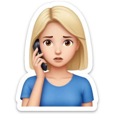 girl with a lot of phone calls and work sticker