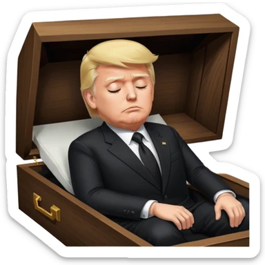 donald trump death in coffin sticker