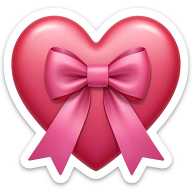 heart with a bow on the bottom sticker