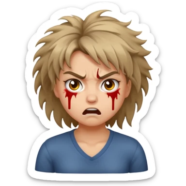 A girl that’s mad, straggling herself sticker