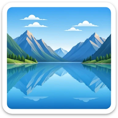 lake between mountains sticker