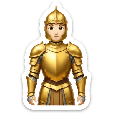a knight in gold armor sticker
