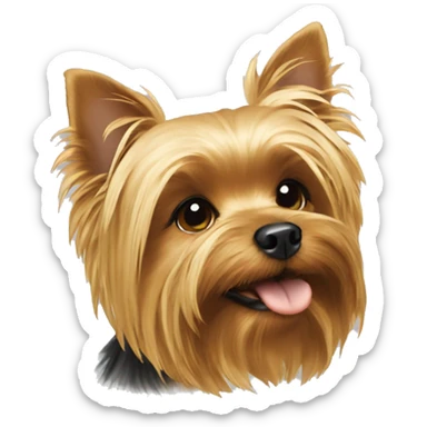 the Yorkshire terrier is golden in color sticker