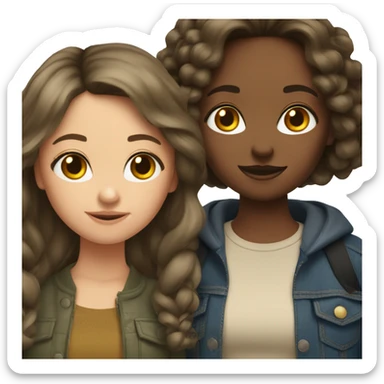 3 brunett girls sticker