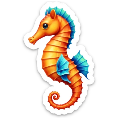 Seahorse with a poker look at me sticker