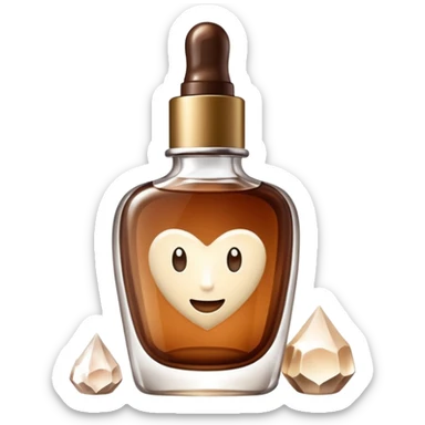 Organic cosmetic in a brown cristal bottle sticker
