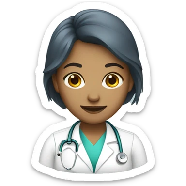 female medical office assistant sticker