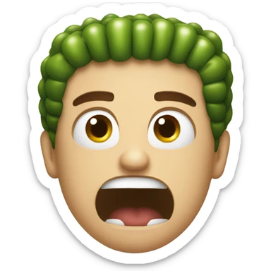 guy angrily squeezing a pickle sticker