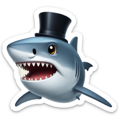 Shark with a top hat sticker