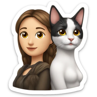 una gata europea y una gata siamesa sticker