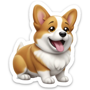 Happy corgi pooping sticker