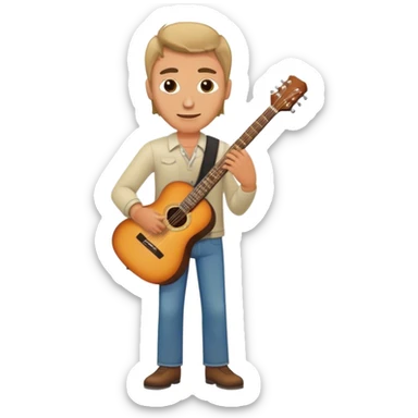 caucassian rock band with guitar sticker