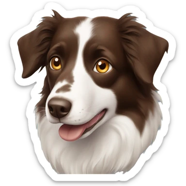 brown border collie with Heterochromia sticker