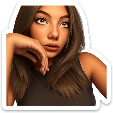 realistic portrait of girl sticker