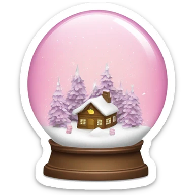 Pink winter wonderland snow globe  sticker