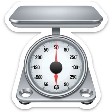 Weighing scale showing numbers sticker