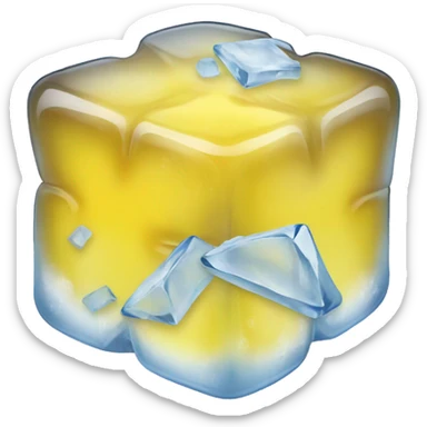 yellow ice cubes sticker