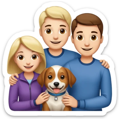 couple and their pet dog sticker