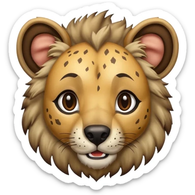 The hyena is something between a lion and a dog. A very subtle distinction.  sticker