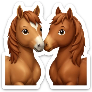 horses kissing heart sticker