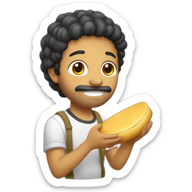 Colombian eating arepa sticker
