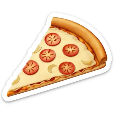 Cheese 🧀 pizza slice 1 slice with  cutting Apple pieces sticker