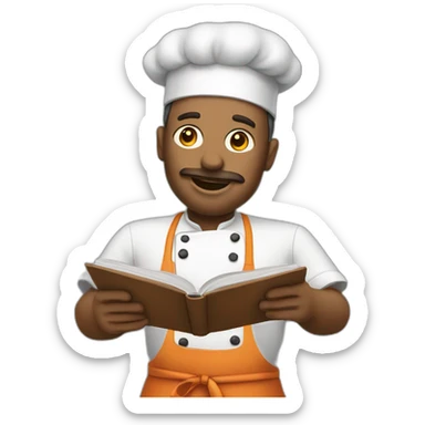 reading cooking chef sticker