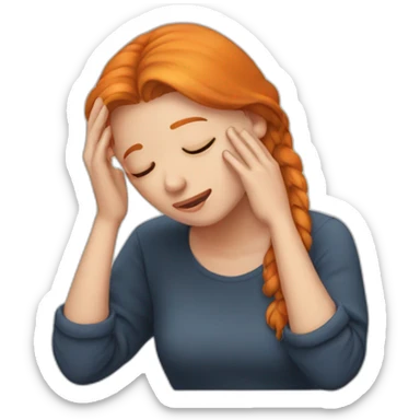 Facepalm, Girl, ginger sticker