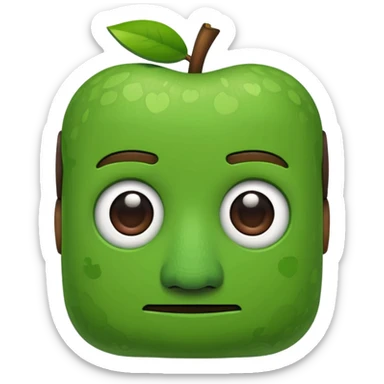 villager from minecraft, apple emoji style sticker