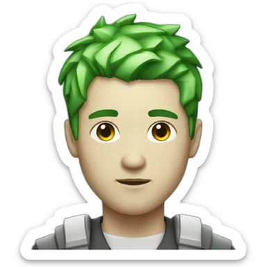 Cyberpunk White men with green gradient and short hair sticker