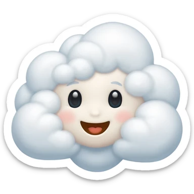 cute cloud breathing in sticker