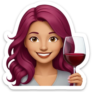 Wine colored hair Latina long hair  sticker