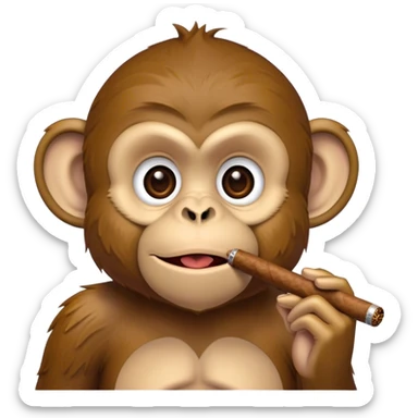 monkey with a cigar in his mouth sticker