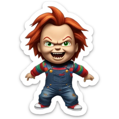 Chucky el muñeco diabólico  bailando gracioso sticker