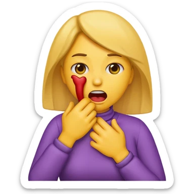 Women emoji choking herself  sticker
