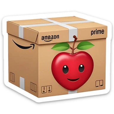 caja de Amazon prime color cherry red sticker