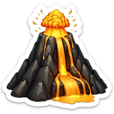 Volcano with gold lava sticker