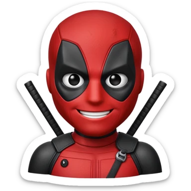 Deadpool solo la cara como emoji  sticker