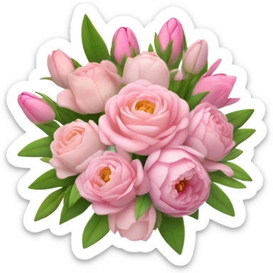 Pink flower bouquet  sticker
