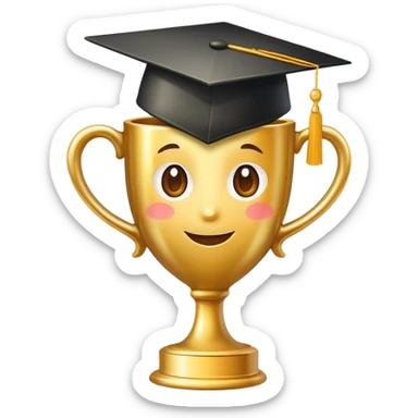 A banner with a graduate cup sticker