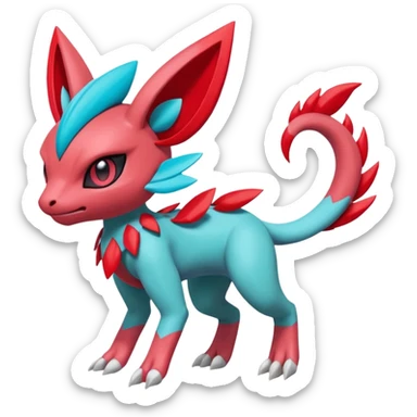 Meloetta-Guilmon-Weavile-Pokémon-Fakémon-fusion-hybrid-creature sticker