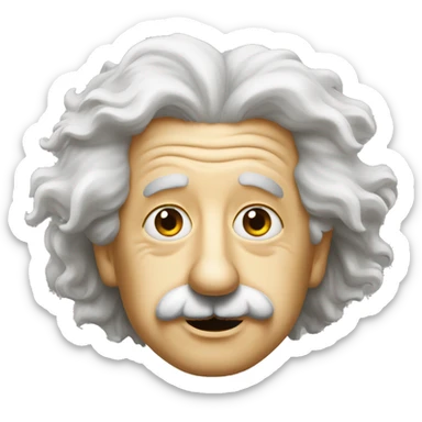 albert einstein with star eyes sticker