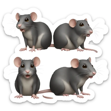 Three rats sticker