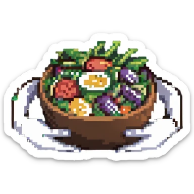 hands holding a salad bowl sticker